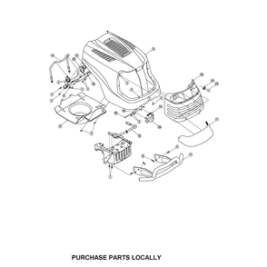 Part Location Diagram of 731-05129 MTD Plenum-hood cub gt